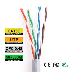 UTP CAT5e OFC0.48 Indoor network Cable Gray Color CAT5E-OC0.48-50 CAT5E-OC0.48-100 CAT5E-OC0.48-150 CAT5E-OC0.48-200 CAT5E-OC0.48-300