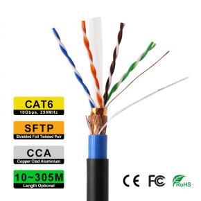 SFTP CAT6 CCA0.5 Outdoor Network cable Double Shielded  CAT6-O4*2CCA-10 CAT6-O4*2CCA-20 CAT6-O4*2CCA-30 CAT6-O4*2CCA-40 CAT6-O4*2CCA-50 CAT6-O4*2CCA-305