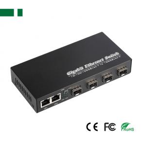 CFS-G102-4F2E-SFP Gigabit 4 SFP to 2 RJ45 Fiber Optic Media Converter