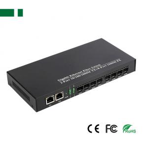 CFS-G102-8F2E-SFP Gigabit 8 SFP to 2 RJ45 Fiber Optic Media Converter