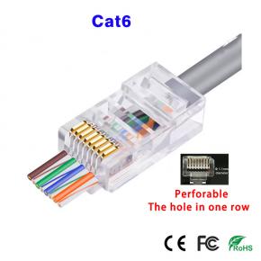 CRJ-P6 Perforable RJ45 Through Hole Network Connector