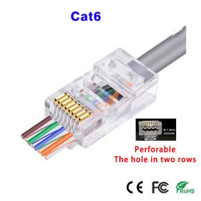 CRJ-P6-2 Perforable RJ45 Through Hole Network Connector - 副本